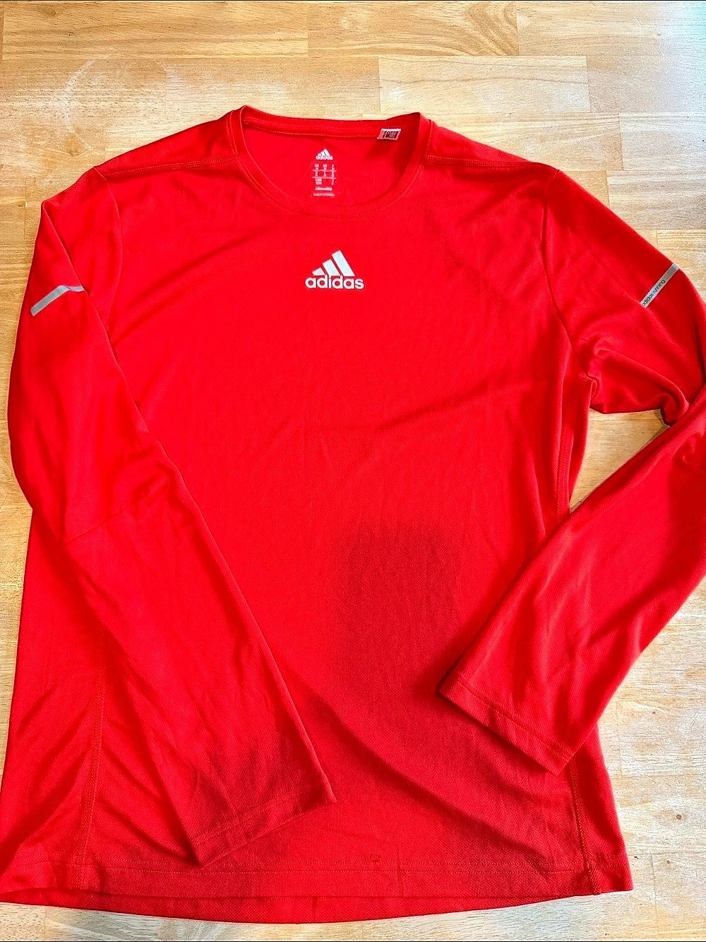 adidas Running Climalite Long Sleeve Running Shirt in Red Size Medium Like New